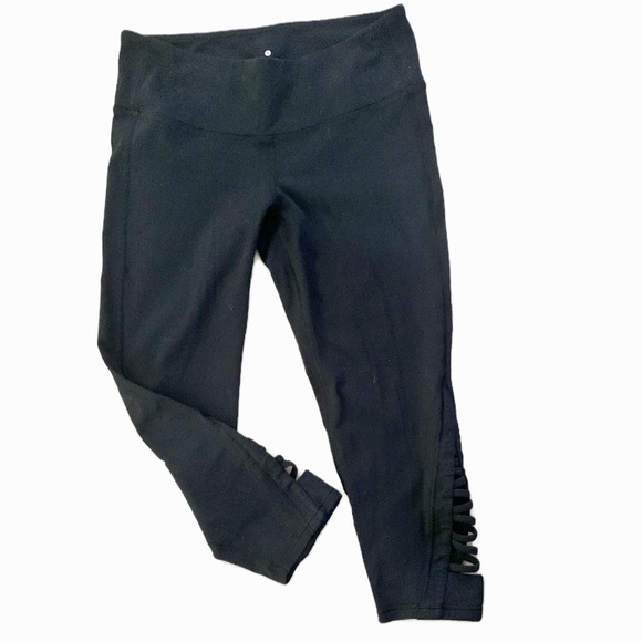 Athleta Leggings Small Capris Black Lattice Mind Over Matter - Picture 3 of 8